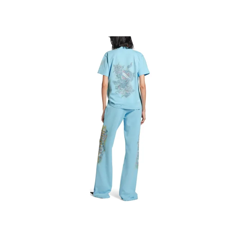 Balenciaga Regular T Shirt Women's Light Blue Regular Fit-2
