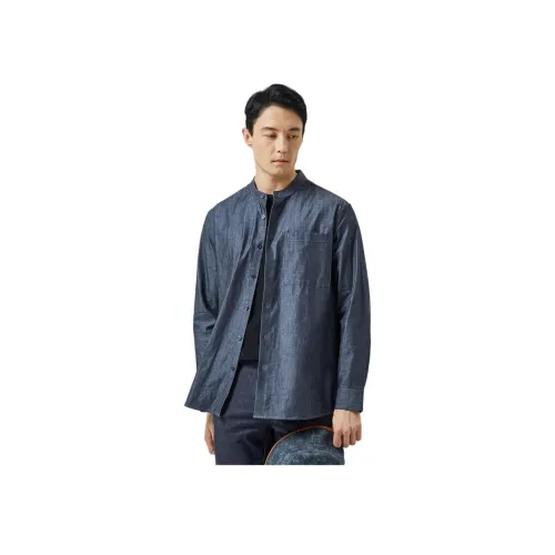 DIKENI 데님 블루 남성 셔츠