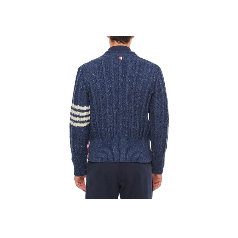 THOM BROWNE 4 Bar Knitted Cardigan-4
