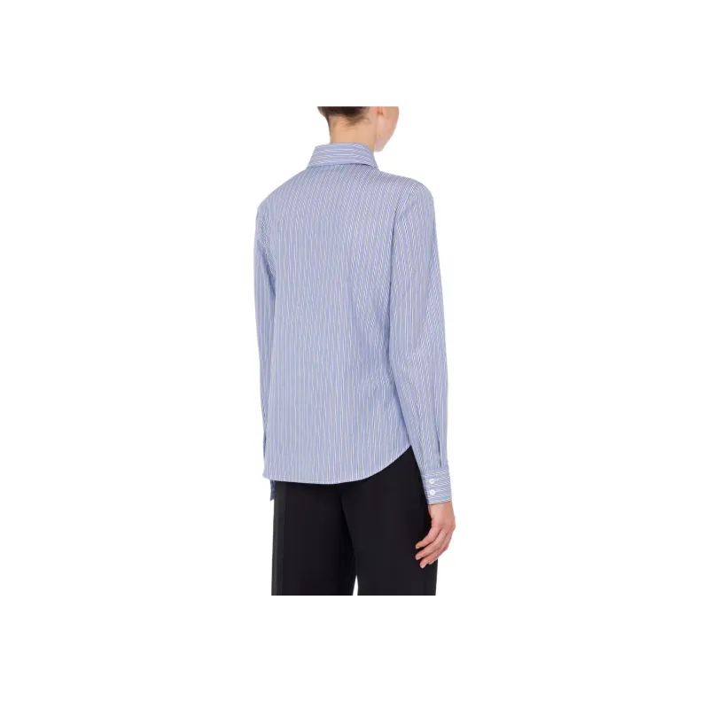 MOSCHINO Striped Poplin Shirt Shirt Women's Blue-2
