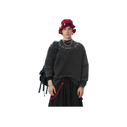 JHYQ 워시드 블랙 남녀공용 티셔츠