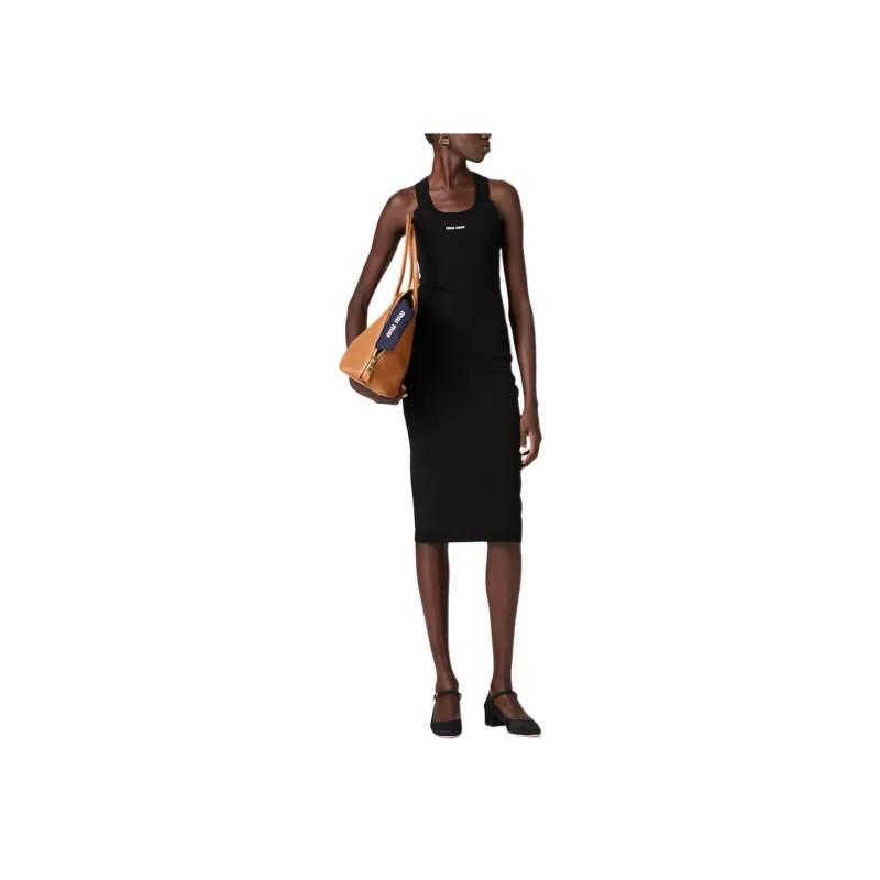 MIU MIU Sleeveless Dress Women's Black-1