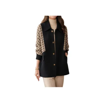 Mapping Velvet-feel Coat Women's Black