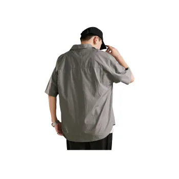 Tonlion Shirts Men Charcoal Gray