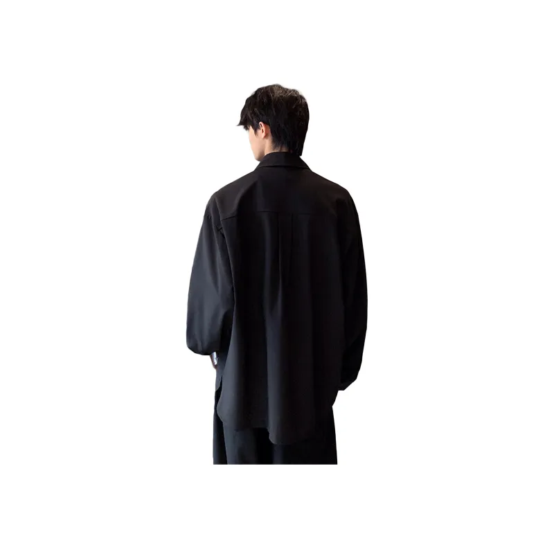 ACUOD BY CHANU Shirt Long Sleeved Charming Shirt For Men Korean Style Solid Color Trendy Bottom Layer Top Unisex-0