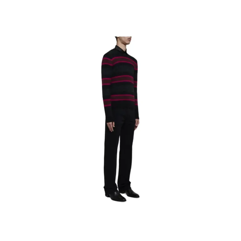 SAINT LAURENT Striped Long-Sleeved Jumper-3