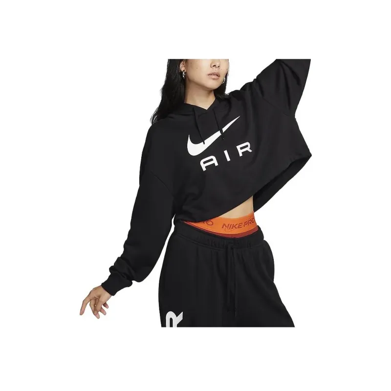 Nike Oversized Fleece Pullover Hoodie Sweatshirt Women's Black-2