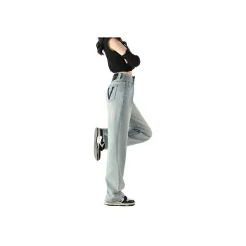 The King And The Nightingale Wide-Leg Slimming Draped Slacks Women's Light Blue