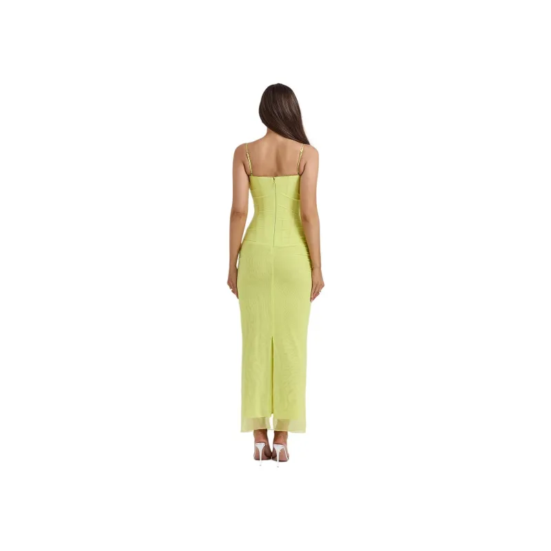 HOUSE OF CB NALINI Slip Dresses Women's LIME/Lime Green-4