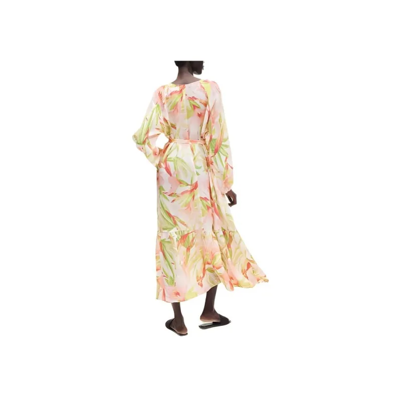 H&M Long-Sleeved Dresses Women's White Floral-1