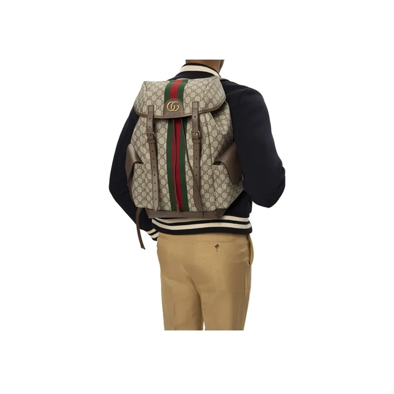 GUCCI Ophidia GG Monogram Backpack Men Medium Beige/Ebony-5