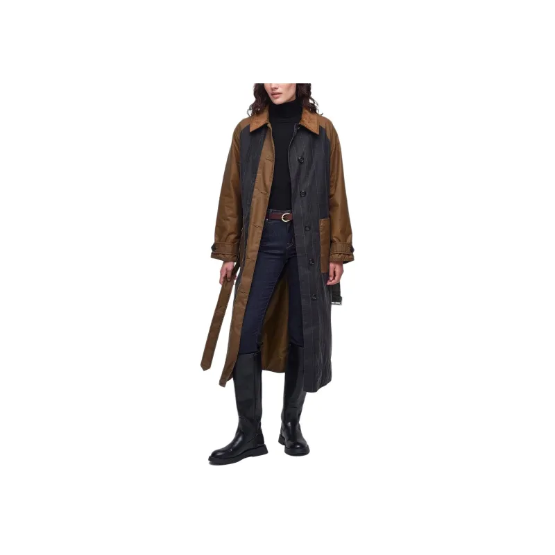 BARBOUR Everly Wax Trench Coat Coats Women's Sand-1
