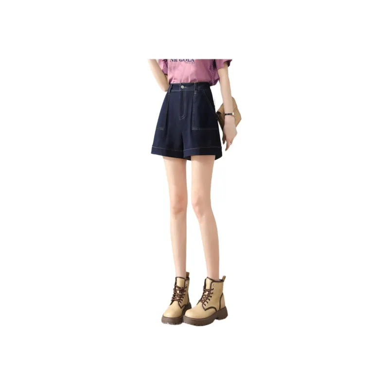 Weixi Denim Shorts Women's Dark Blue-3