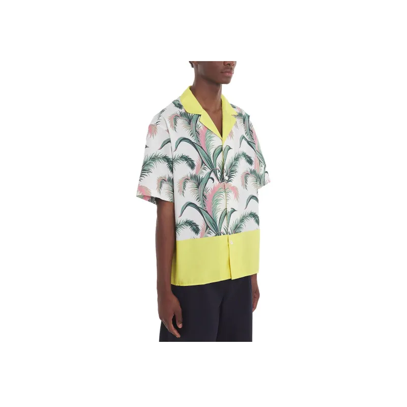 Maison Kitsuné Maison Kitsune Palm Frond Print Bowling Shirt-2