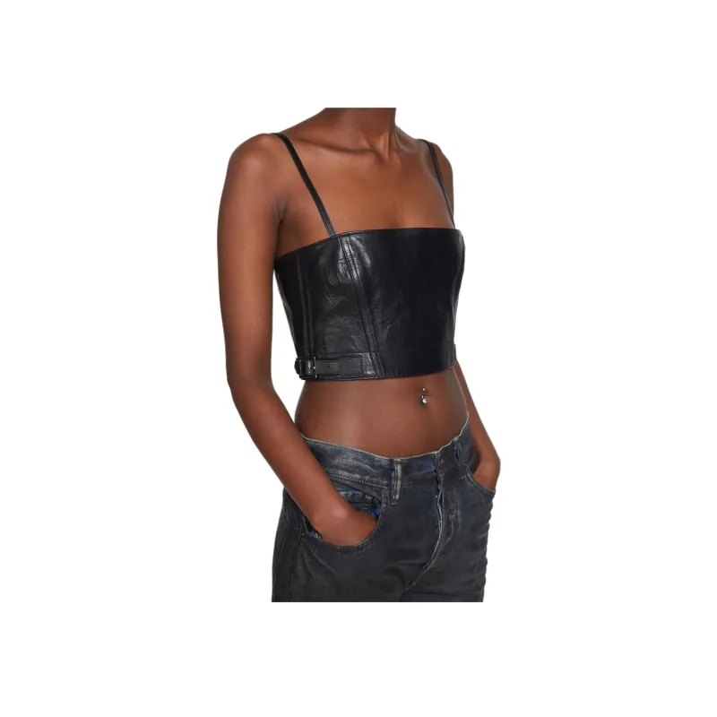 Acne Studios Leather Crop Top-2