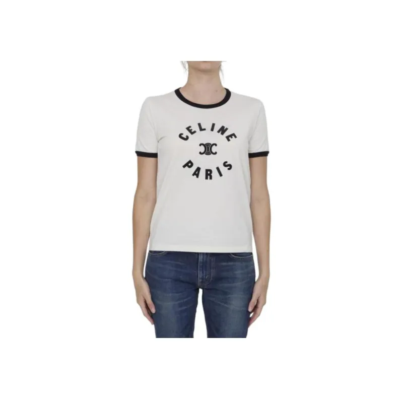 CELINE Triomphe T shirt In Cotton Jersey-2