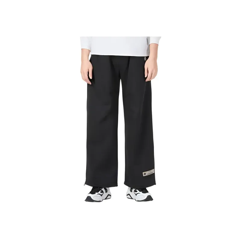 Skechers x Romantic Crown Knitted Sweatpants Unisex Leather Shoes Black-2