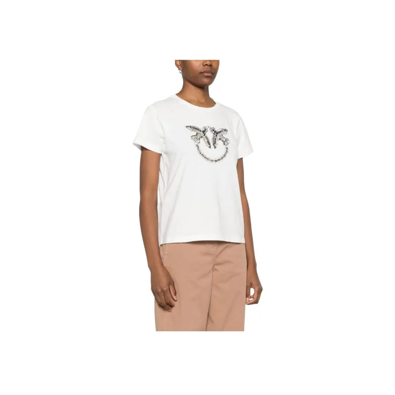 PINKO Logo-Embellished Crewneck T-Shirt-3