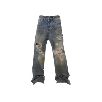 FEAROM Jeans Unisex Vintage Blue
