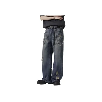 KM Jeans Unisex Black Dirty Blue