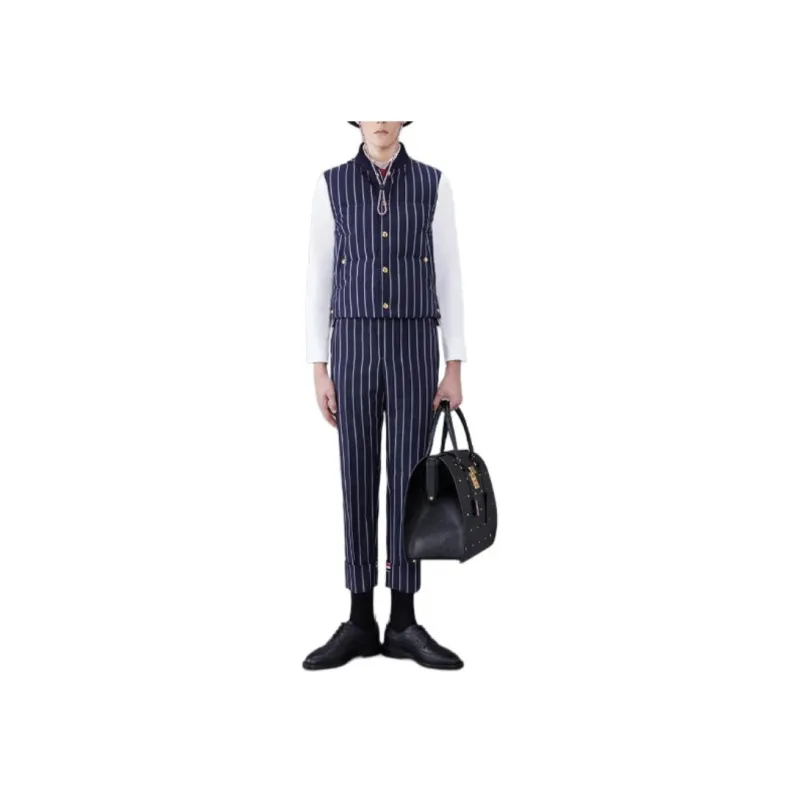 THOM BROWNE Striped Down Gilet-1