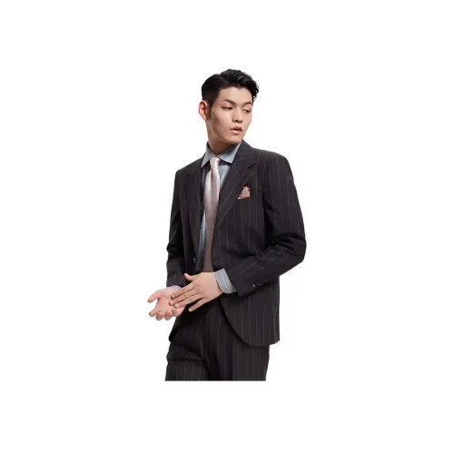 BY CREATIONS 블랙 커피 색상 남성 비즈니스 정장