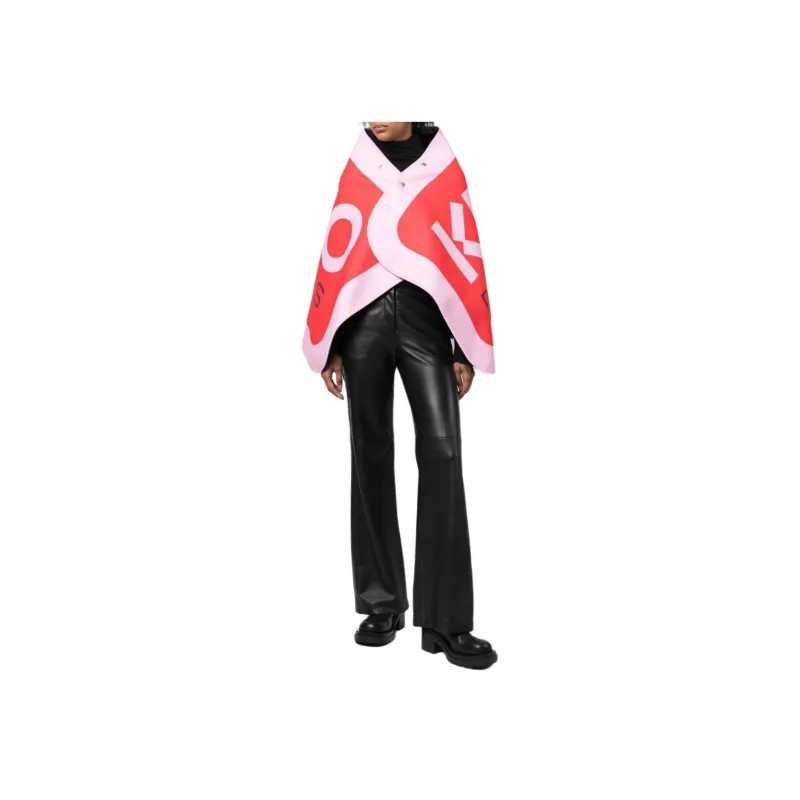 KENZO Logo print Detail Cape Scarf-2