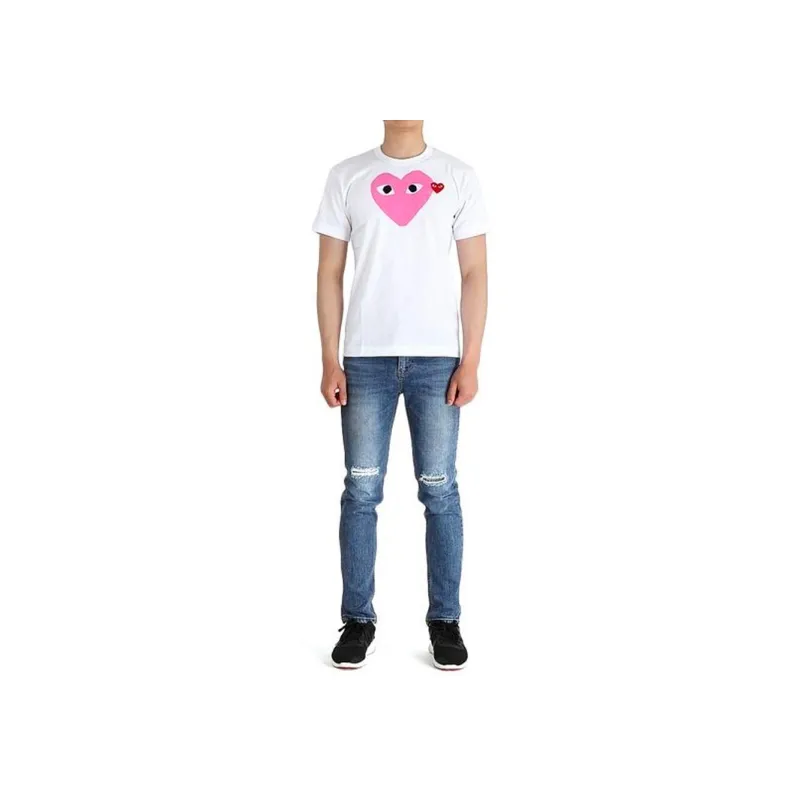 Comme Des Garcons Play Red Emblem Heart T shirt-4