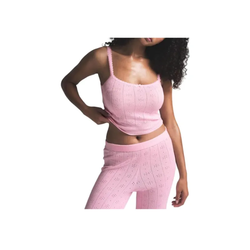 SKIMS FW24 Fake Day Collection Sweater Pointelle Cami Camisole Women's BABY PINK/Light Pink-2