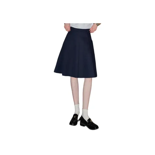 KUHNMARVIN 네이비 블루 여성 캐주얼 롱 스커트