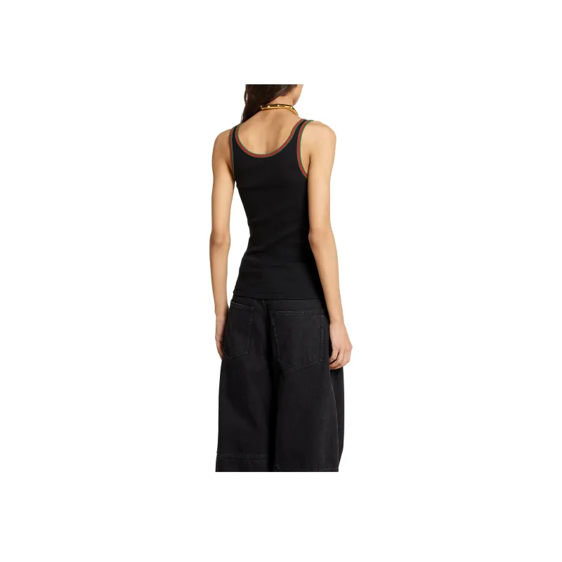 GUCCI Web Tank Top 'Black'-2