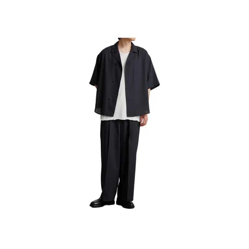 PUBLIC TOKYO SS24 Shirt Men's Dark Marine Blue-1