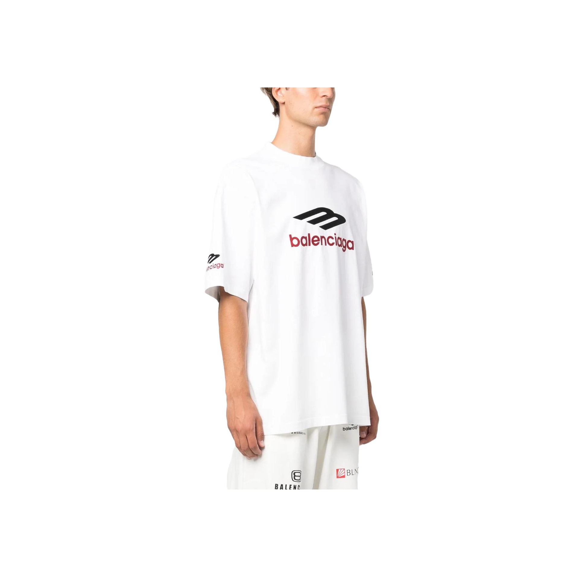 上品 バレンシアガ Tシャツ ロンT 3B SPORTS コットン ホワイト Balenciaga 3B Sports Icon T Shirt Loose Fit Style Unisex