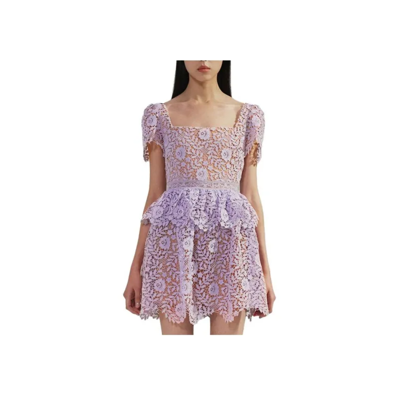 Self portrait Short Sleeved Dresses Women's Lilac-3