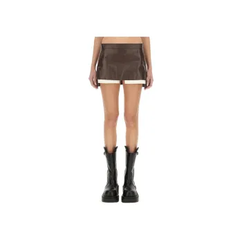RICK OWENS Fog Cutoff Mini Skirt 'Mahogany'