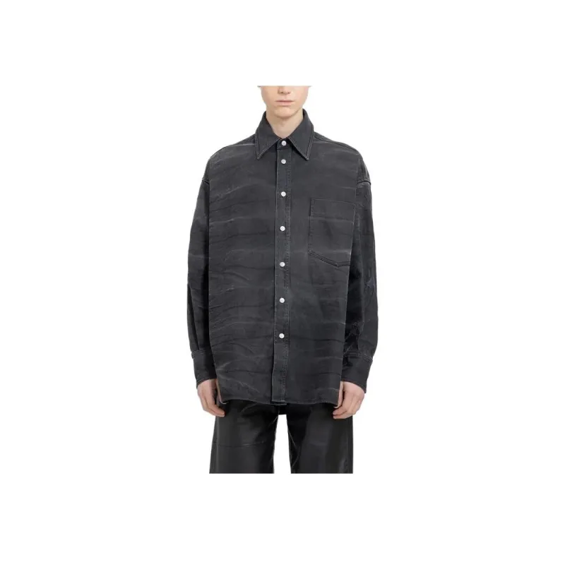 MM6 Maison Margiela Crinkled Denim Overshirt-2