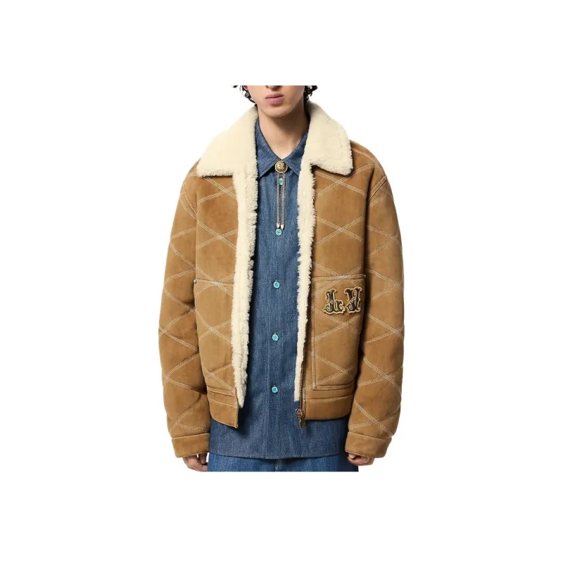 LOUIS VUITTON Embroidered Shearling Workwear Blouson-3