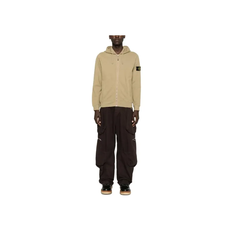STONE ISLAND Logo Patch Zip Up Hoodie-2