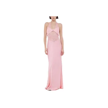 BEC+BRIDGE LIV HALTER MAXI DRESS Slip Dresses Women's Pink Sherbet