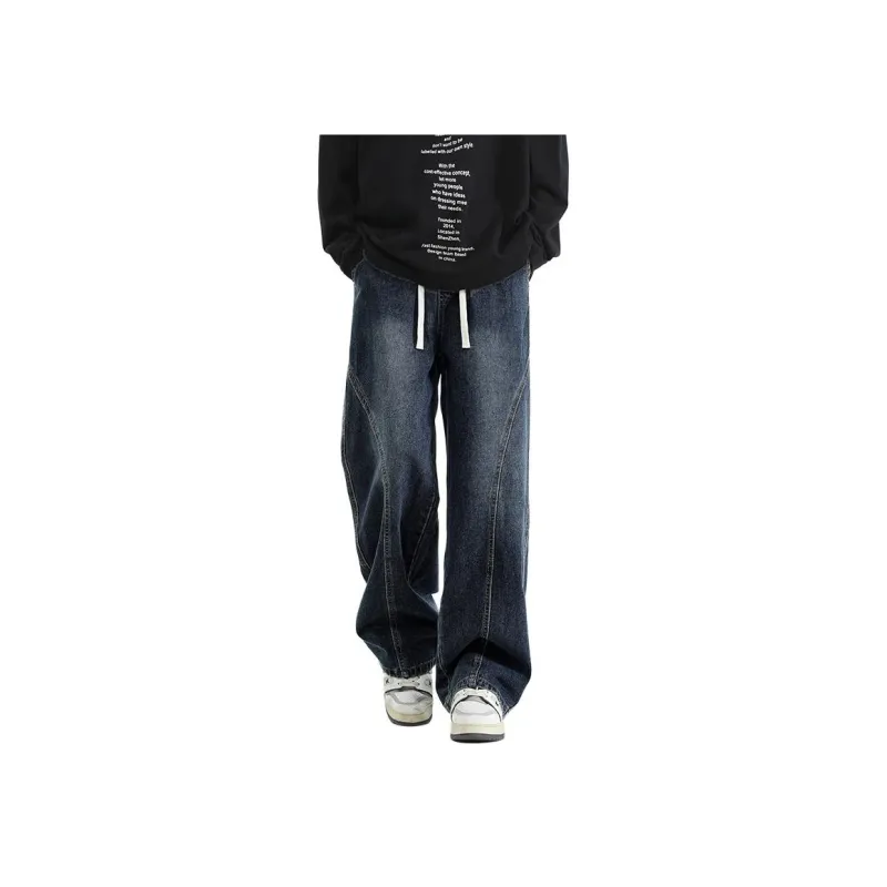 Menglaini Jeans Unisex Black Gray Color-8