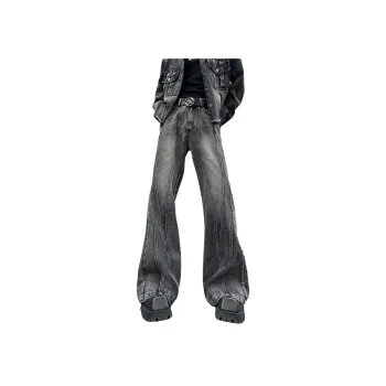 PAINT STAIN Classic Jeans Unisex Black Gray Tone