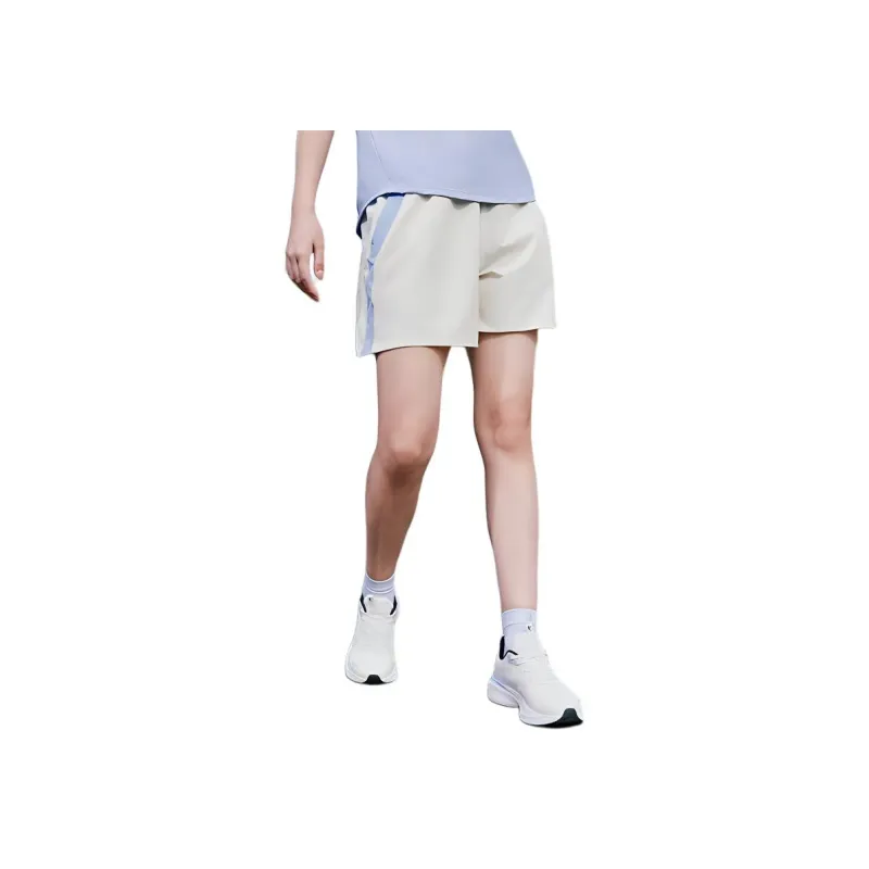 QIAODAN Sports Shorts Women's Raw Denim/Light Moon Purple-2
