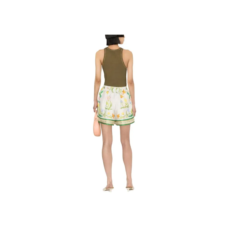 CASABLANCA Silk Drawstring Shorts 'Multicolor'-3
