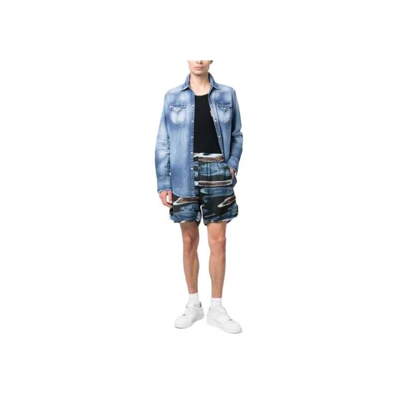 Blue Sky Inn Graphic Print Track Shorts-1