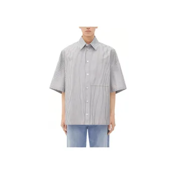 Bottega Veneta Bv Embroidered Striped Overshirt