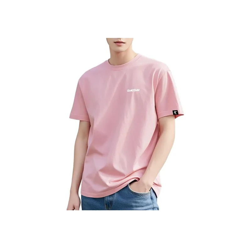 QIAODAN Sports Life Collection T Shirt Men's White Elm Pink-2