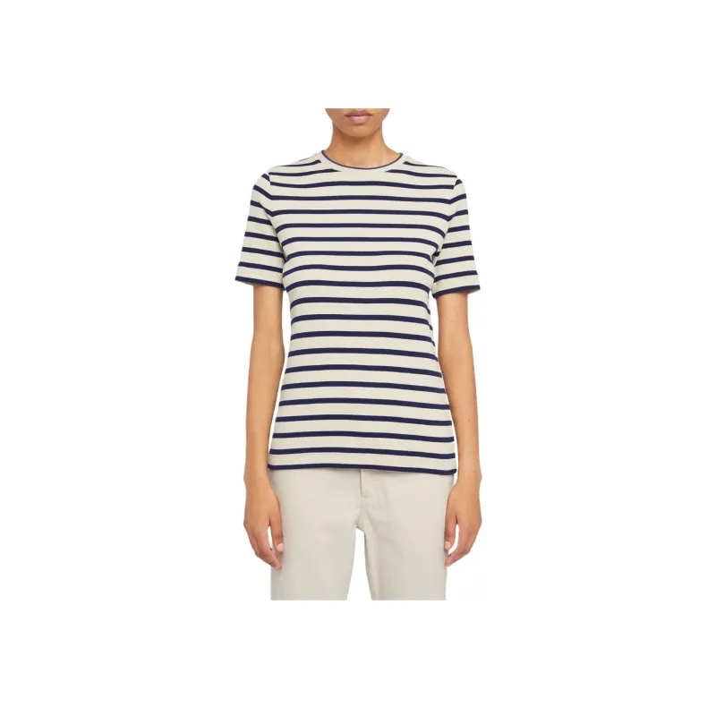 JIL SANDER Striped Cotton T shirt-1