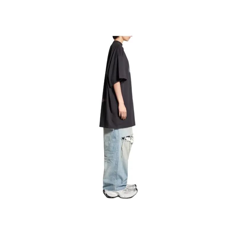 Balenciaga SS24 T Shirt Loose Fit Style Men's Black-2