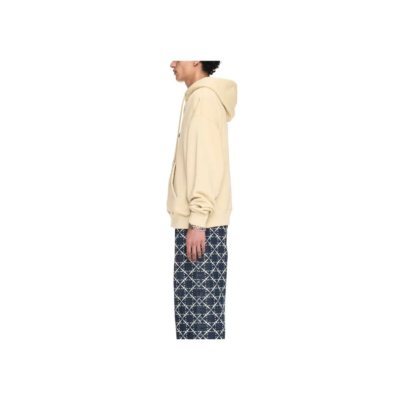 OFF WHITE Logo Flocked Drawstring Hoodie-3