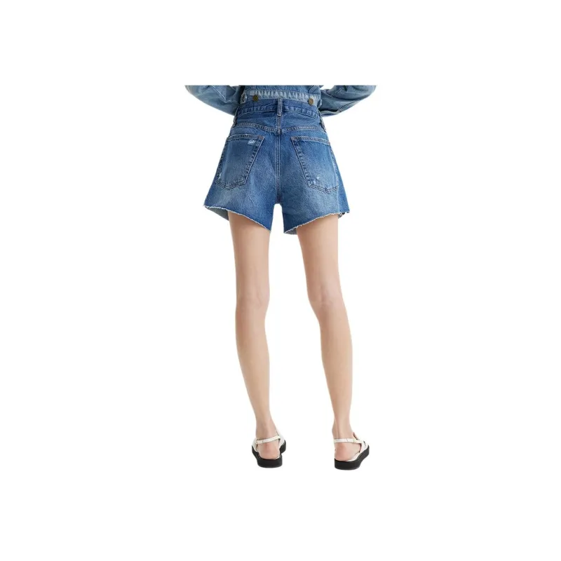 FRAME Le Super High Distressed Denim Shorts-2
